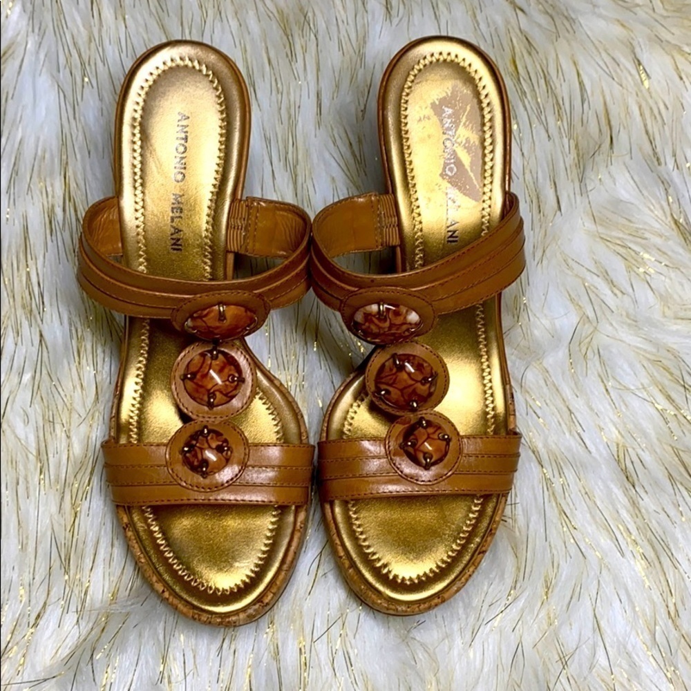 Antonio Melani - Jisele Tan Stone Tuscan Wedge 8.5
